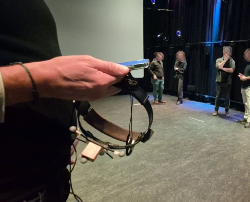 MusiXR-Components: Phone, Mocap Tracker, Over-ear headphones